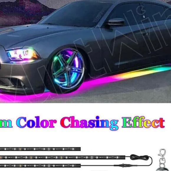 New RGB LED Strip Under Car Tube Underglow Underbody System Neon Light Kit APP - Picture 7 of 8